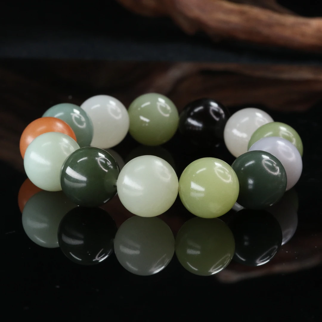 24和田玉多宝大卡手串/600495上海嘉禾拍卖