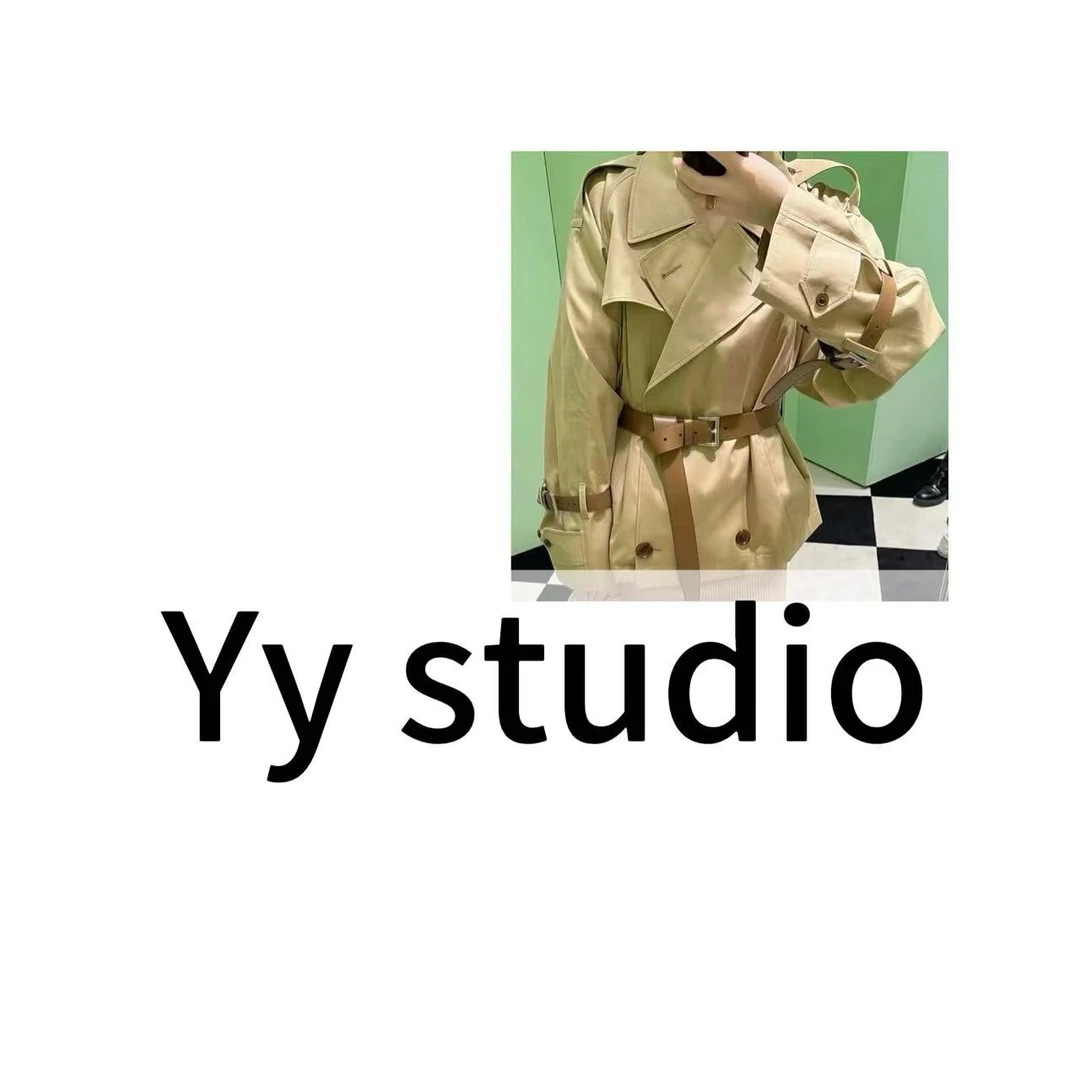 （腰带斗篷风衣）明星大牌走秀款重工时尚轻奢短款风衣