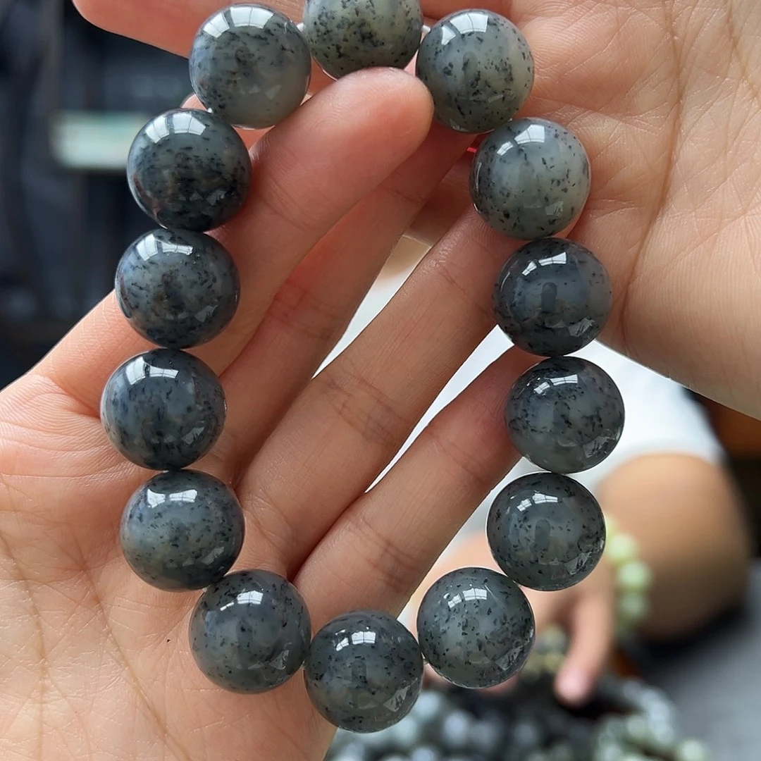 手链未镶嵌和田玉16点墨青花深色