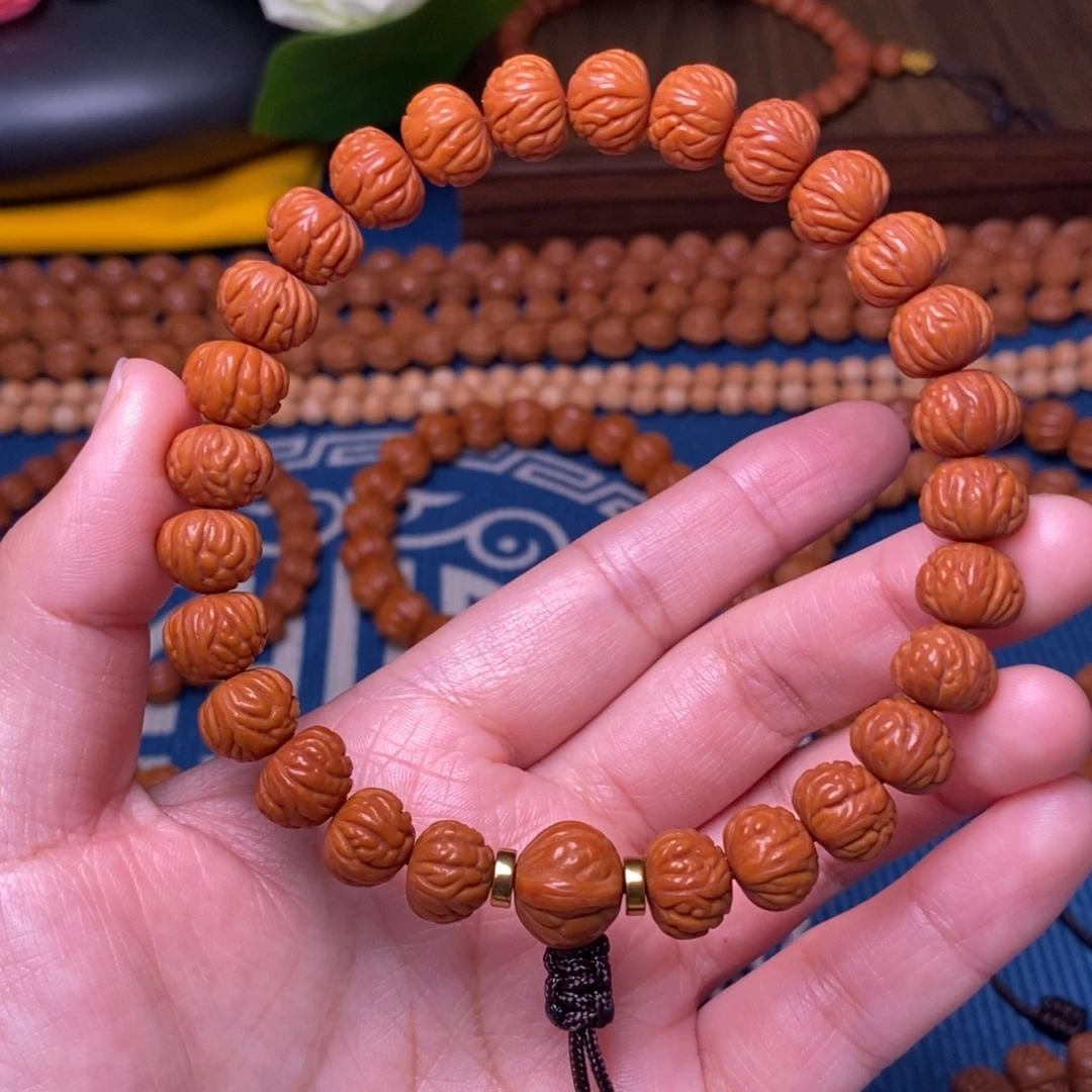 桃核手串11mm野生凤羽聚宝盆文玩桃核手持手串两玩款27颗