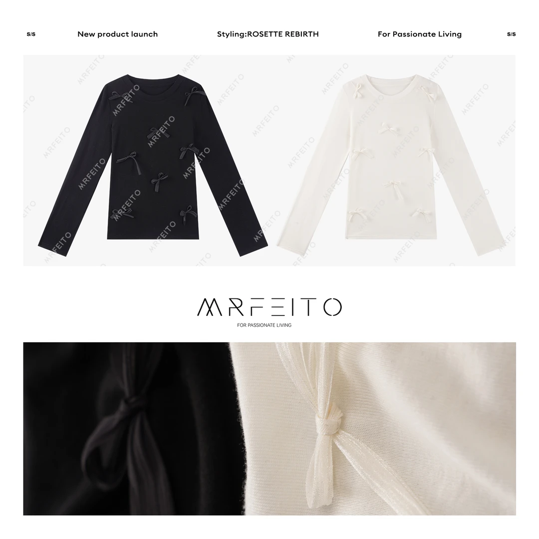 【元气满满】2025年春季新款时尚蝴蝶结女士针织衫H16M02C30430