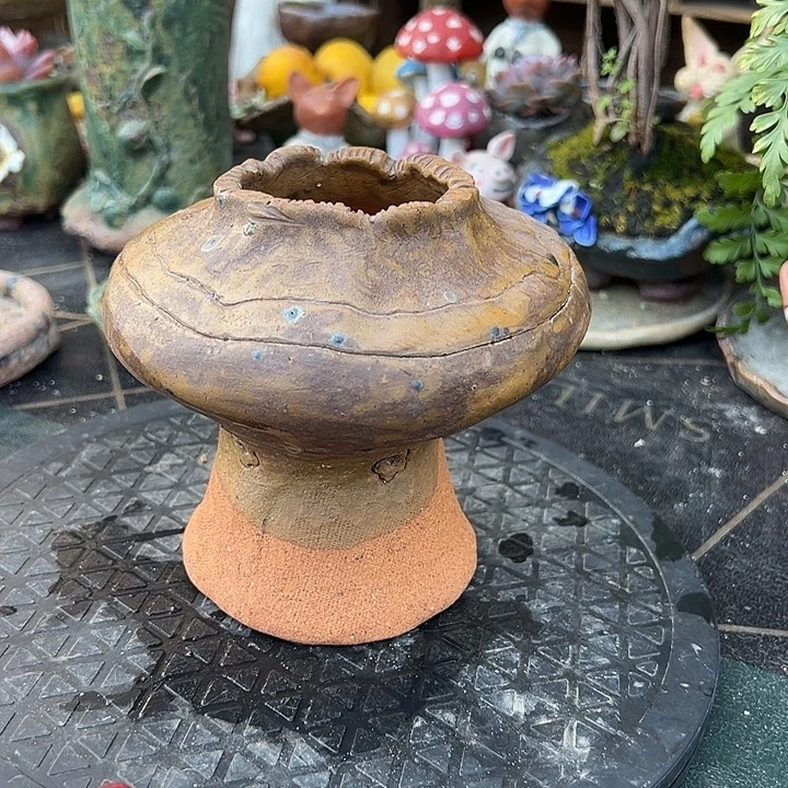 手工粗陶高温花盆