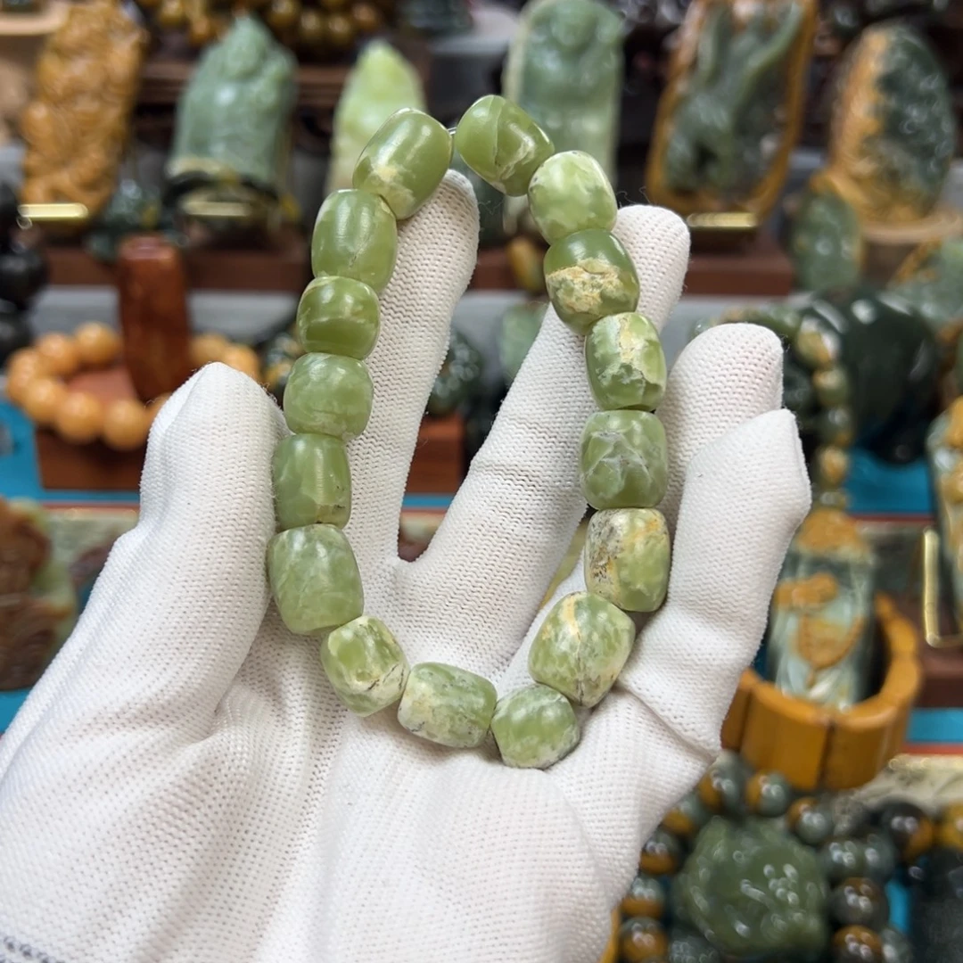 行***者岫岩河磨玉（透闪石质玉）未镶嵌手串
