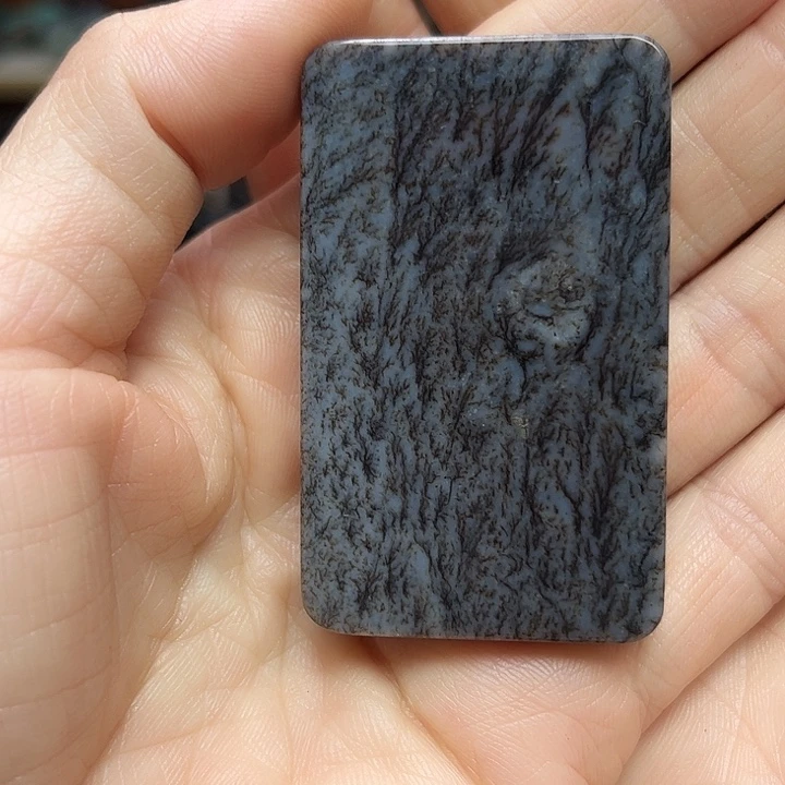 和田玉（墨玉）未镶嵌颈饰大351钢板草花钢板