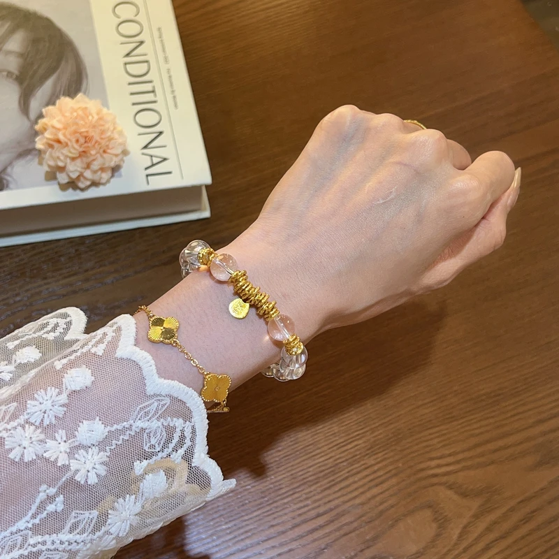 【滴水成金】10mm白水晶原创设计手串天然水晶Y221