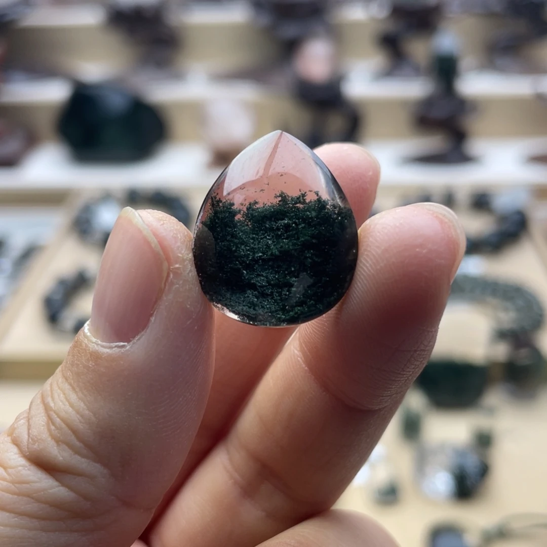 未镶嵌水晶颈饰绿幽灵聚宝盆水滴