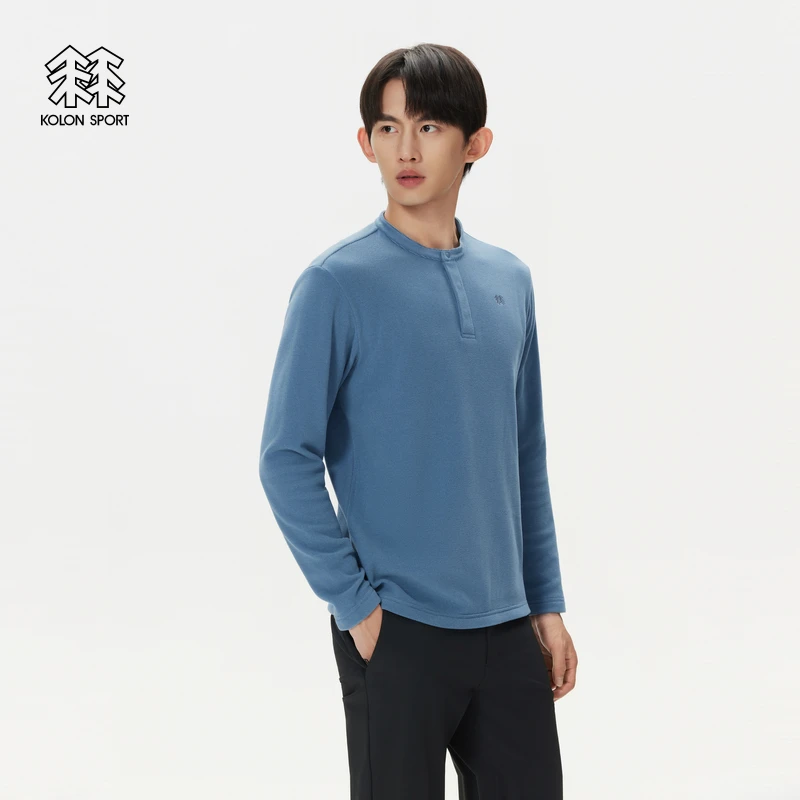 KOLON SPORT可隆户外休闲衣保暖男士POLARTEC抓绒长袖T恤