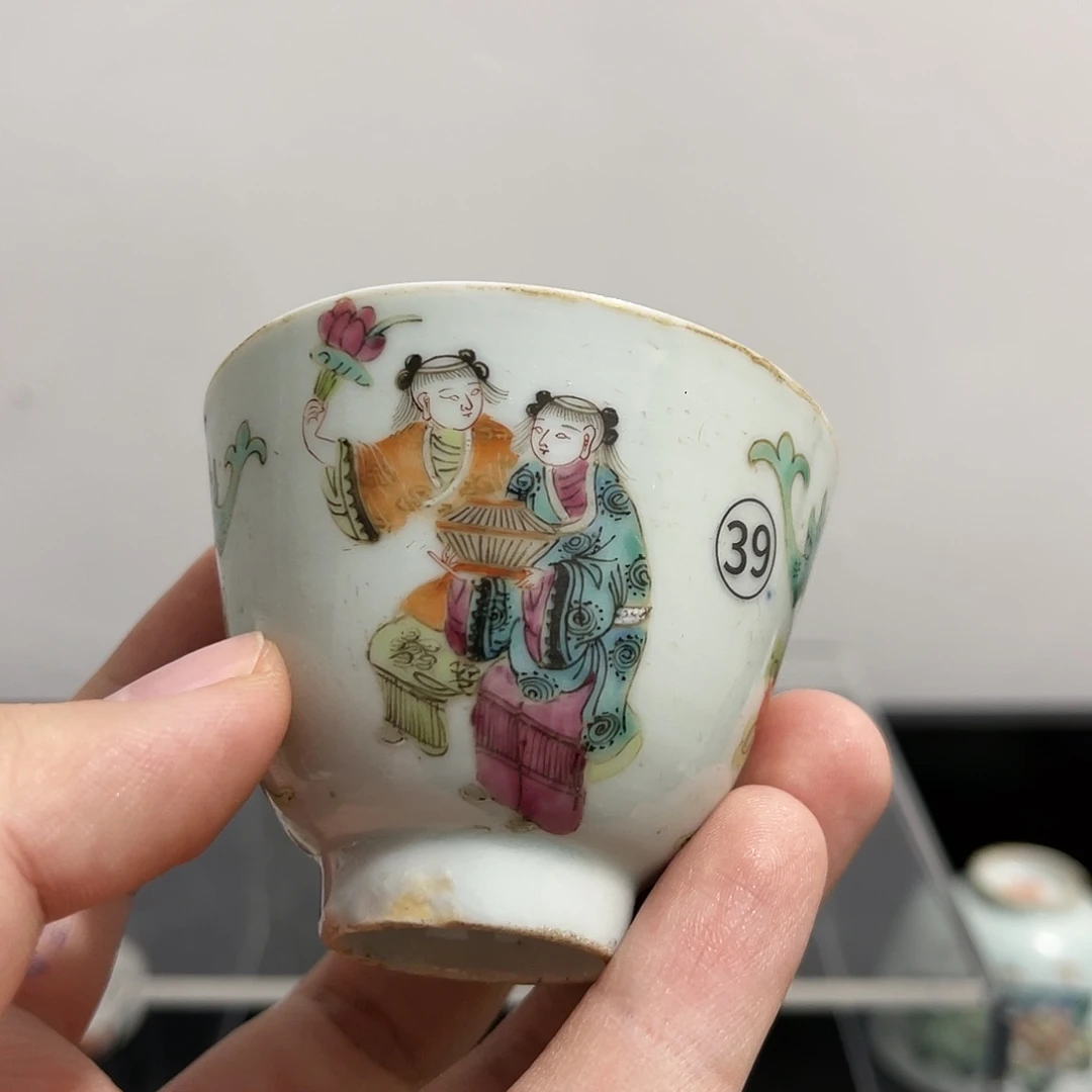 摆件八*万粉彩合和二仙杯