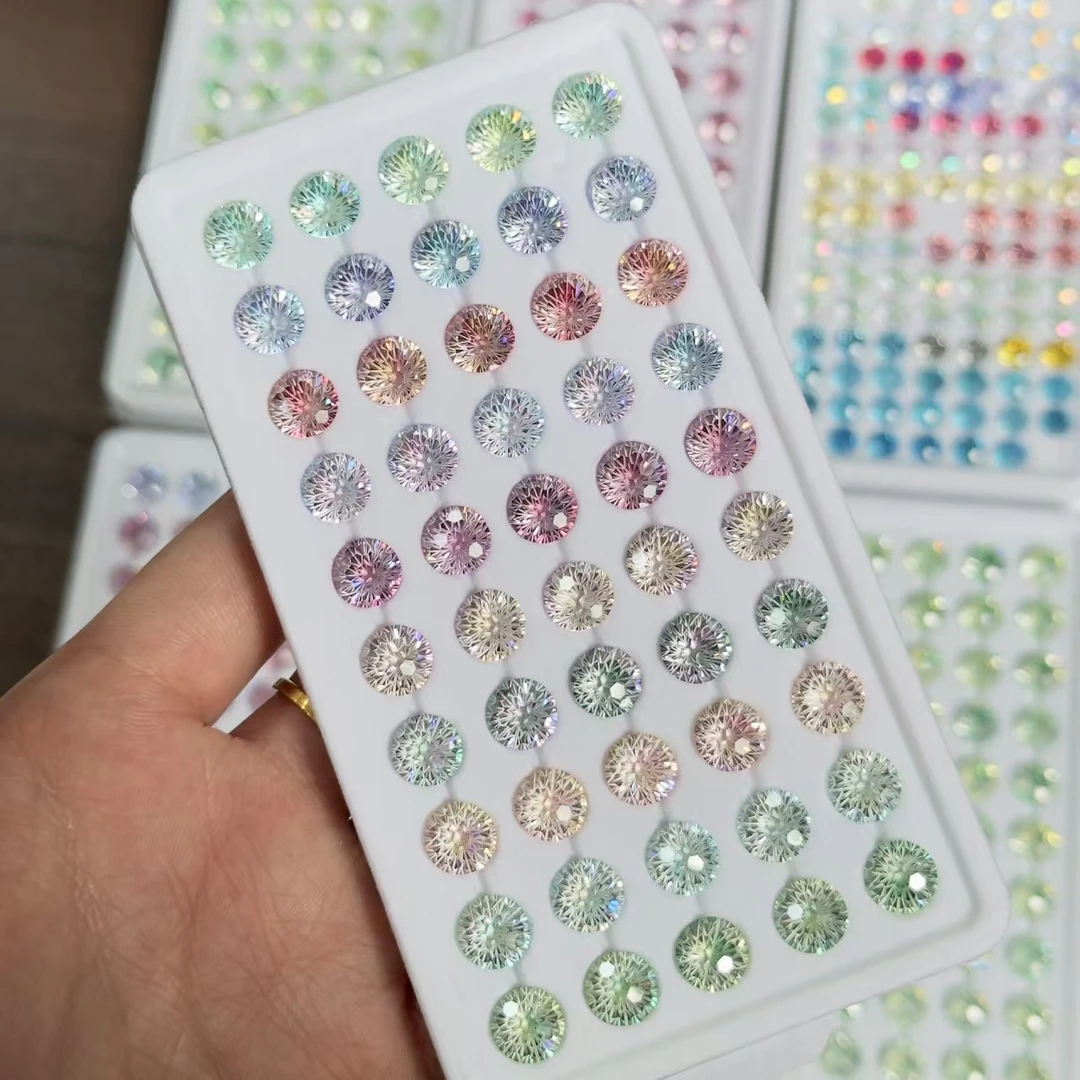 钛钢锆石耳饰 钛钢耳饰耳钉8mm爆闪烟花切耳骨钉防敏