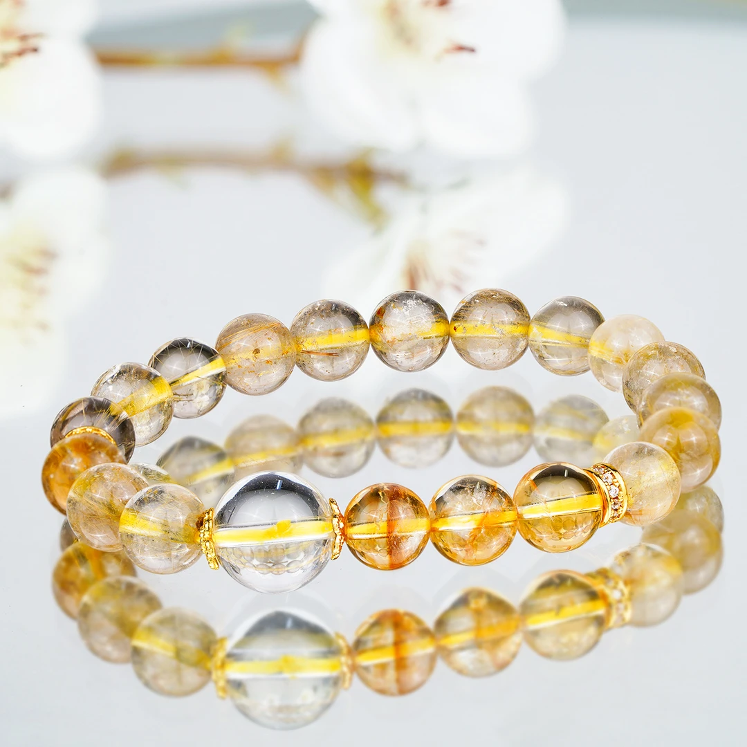 【新品】金发晶水晶手串财富款