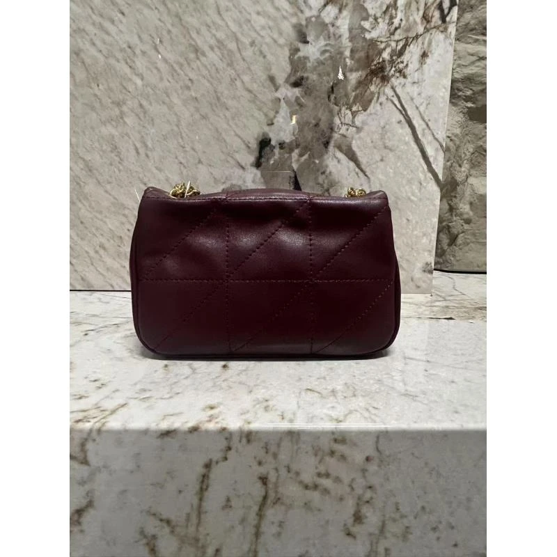 YNPO24年秋冬新款真皮重工女包米酒红小米