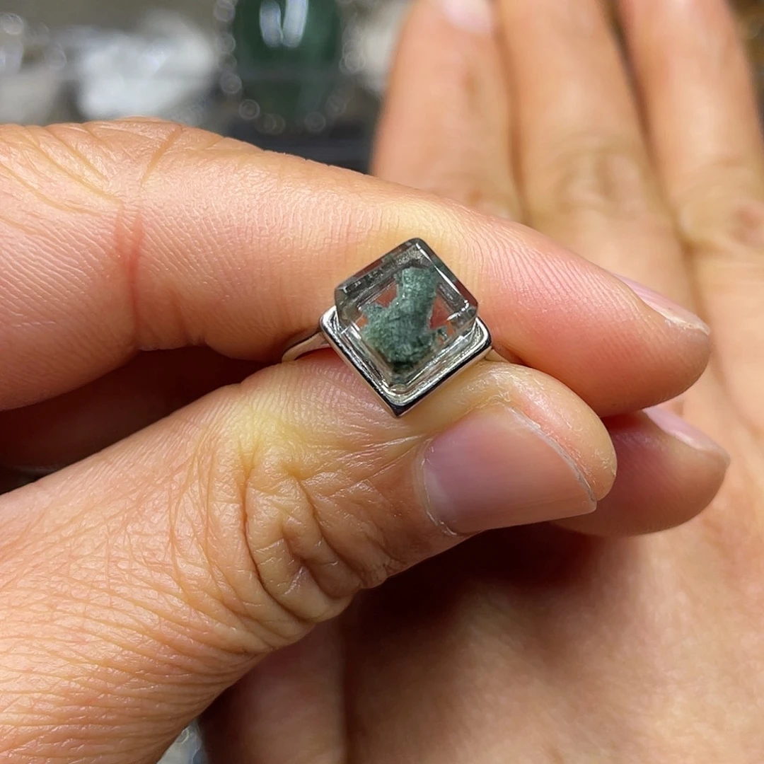 【闪购商品】水晶珠宝半成品银S925镶嵌戒指