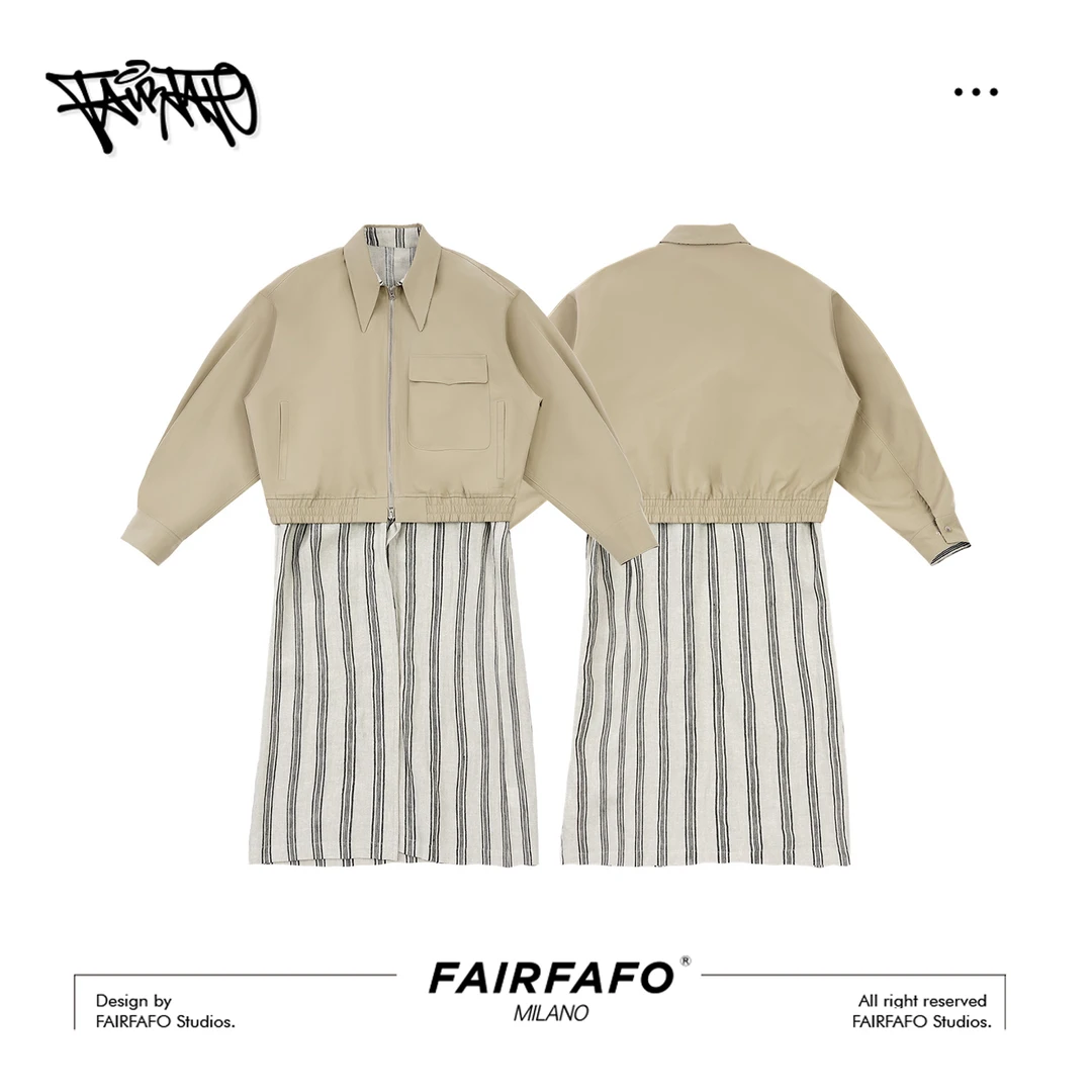 【假两件拼接风衣外套】LG5WA0402