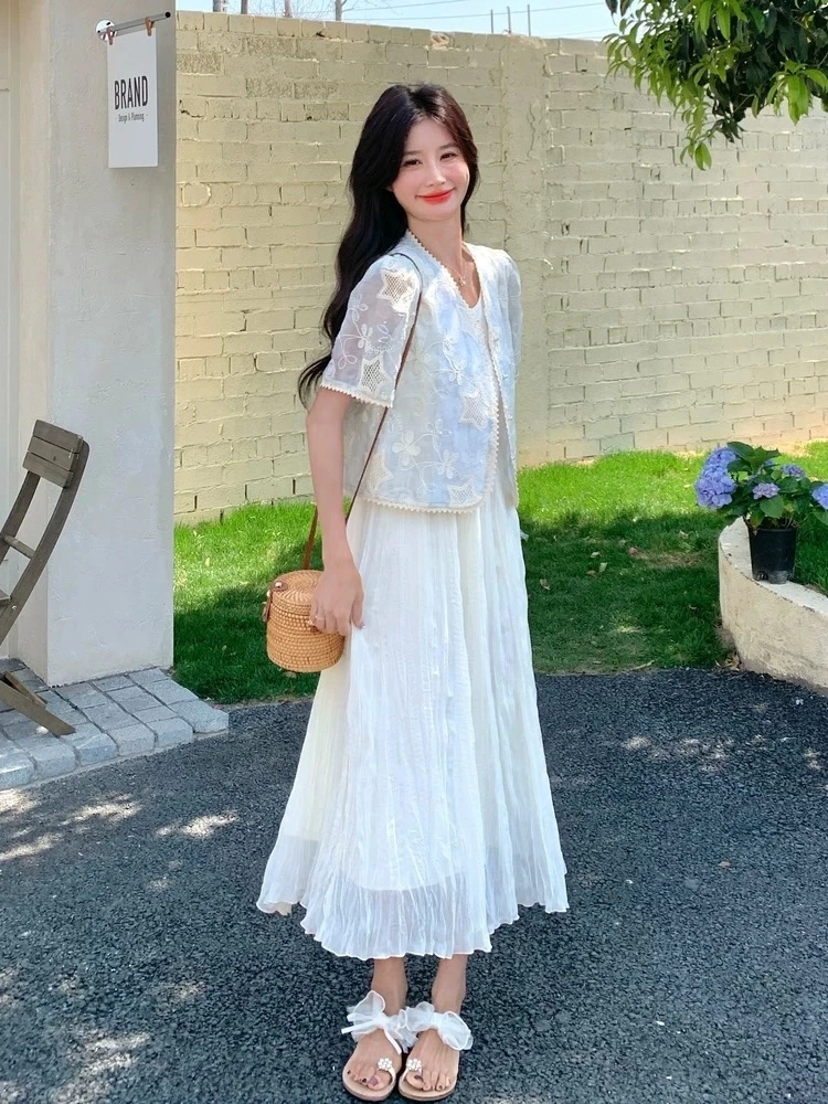 新中式2025夏季百搭显瘦背心连衣裙女高级感气质老钱风松弛感女装