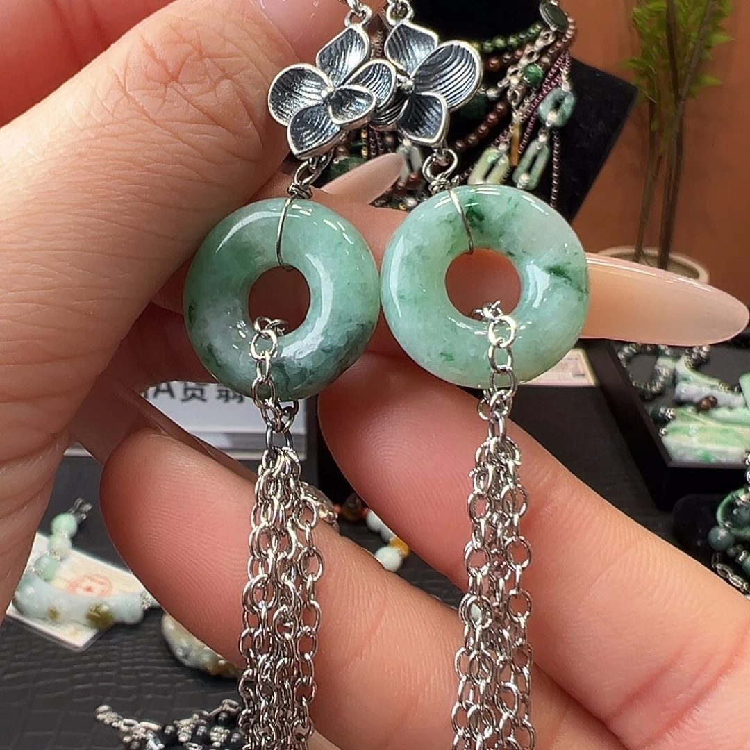 翡翠未镶嵌耳饰耳环