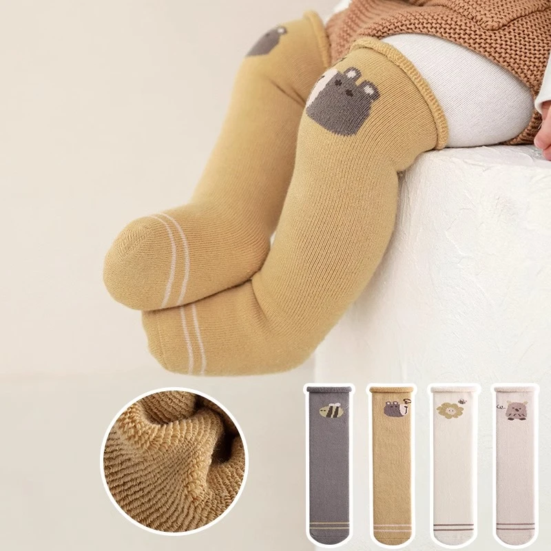D152婴儿袜子新生宝宝加长松口不勒腿袜子卡通男女童长筒儿童棉袜