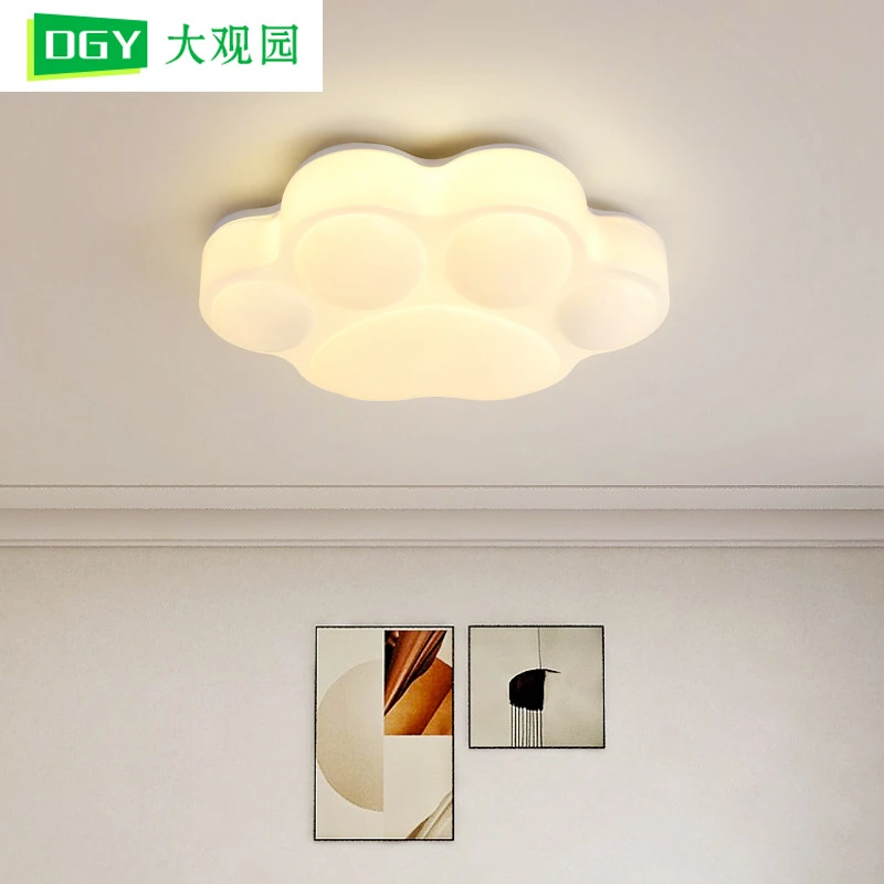 大观园卧室吸顶灯女孩圆形主卧室现代简约极简猫爪儿童房灯具2196