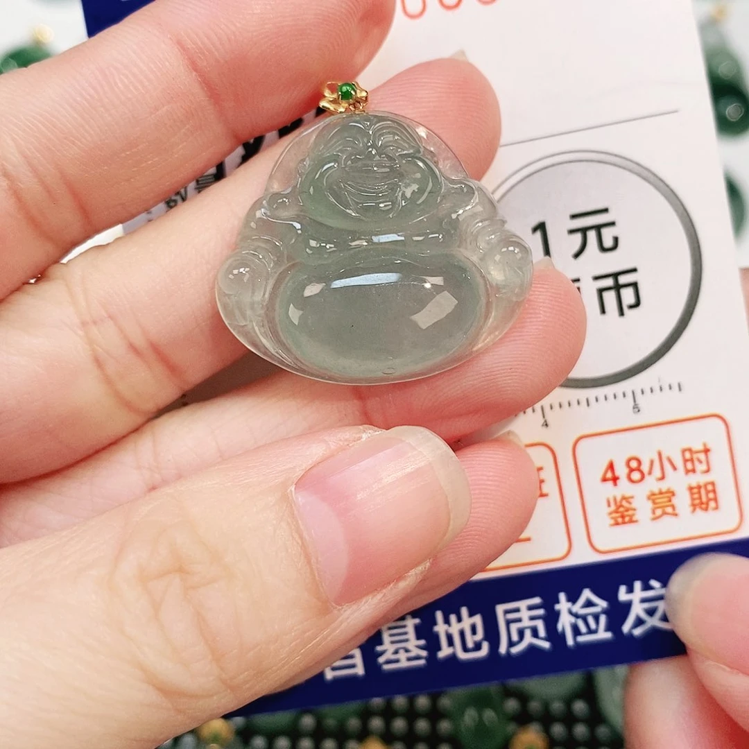 翡翠颈饰18K金镶嵌吊坠