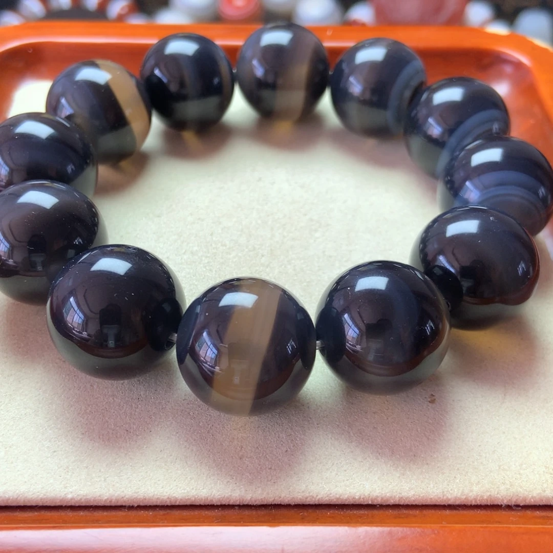 未镶嵌手串玛瑙/玉髓精品 冻肉水墨玛瑙