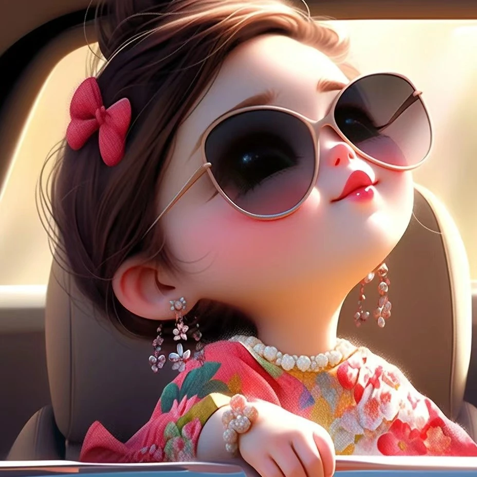 卡通小富婆女朋友贴画卧室工作室墙面车身行李箱门贴纸