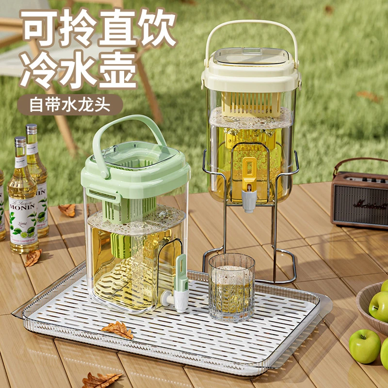 高颜值冰箱带水龙头水果茶桶凉水壶家用饮料冷饮桶户外野餐