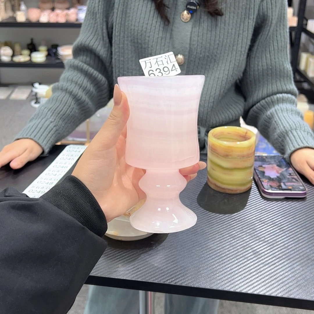 石材6394粉玉香薰杯