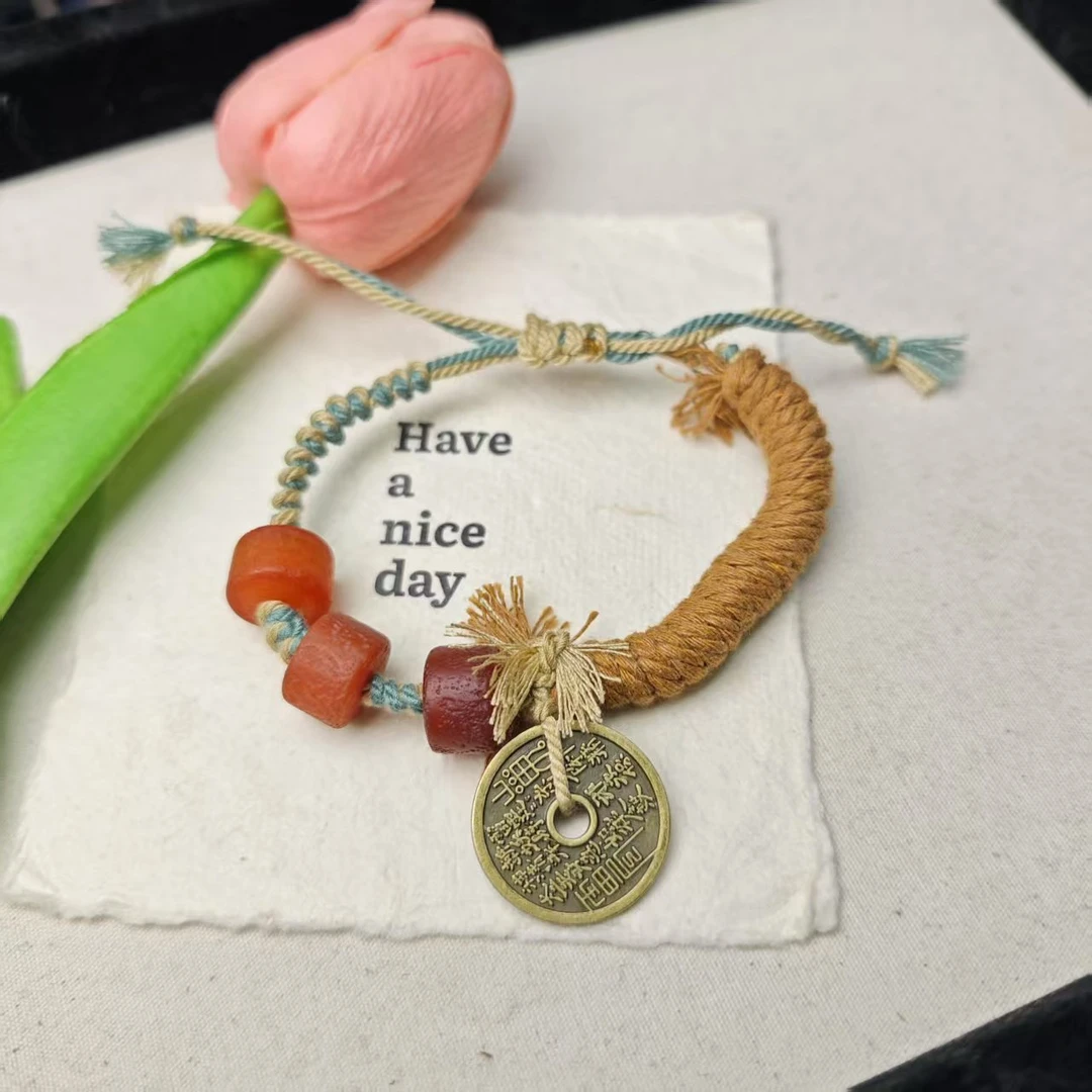 【红鸾】老矿冰种南红编绳手链13+(多样发其一) YS64