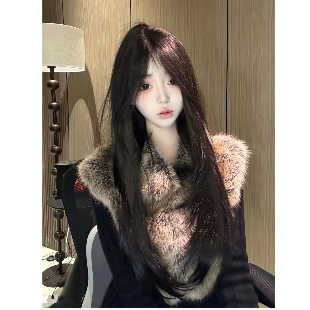 65CM高层次不用戴发网一片式假发（含人发）