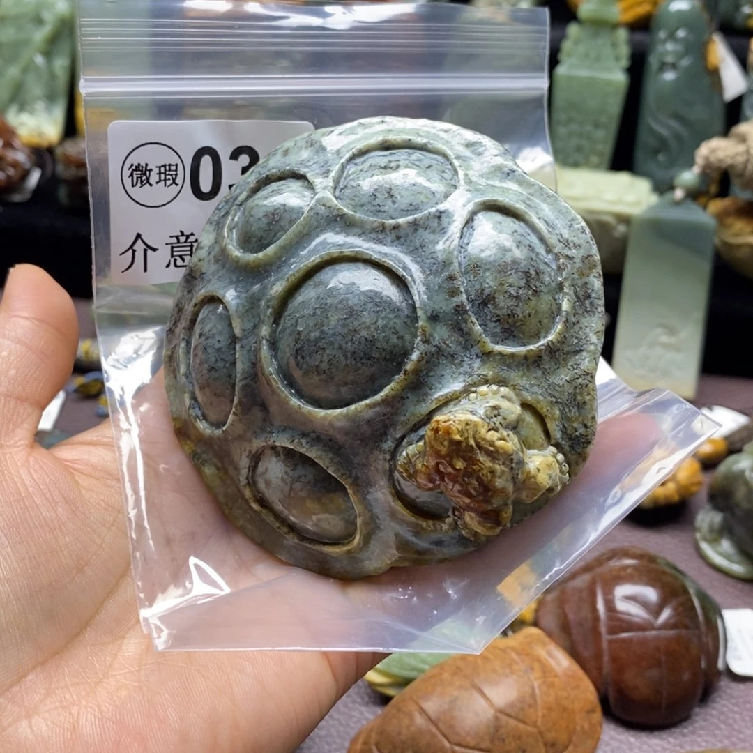 未镶嵌岫岩河磨玉（透闪石质玉）把件^****^