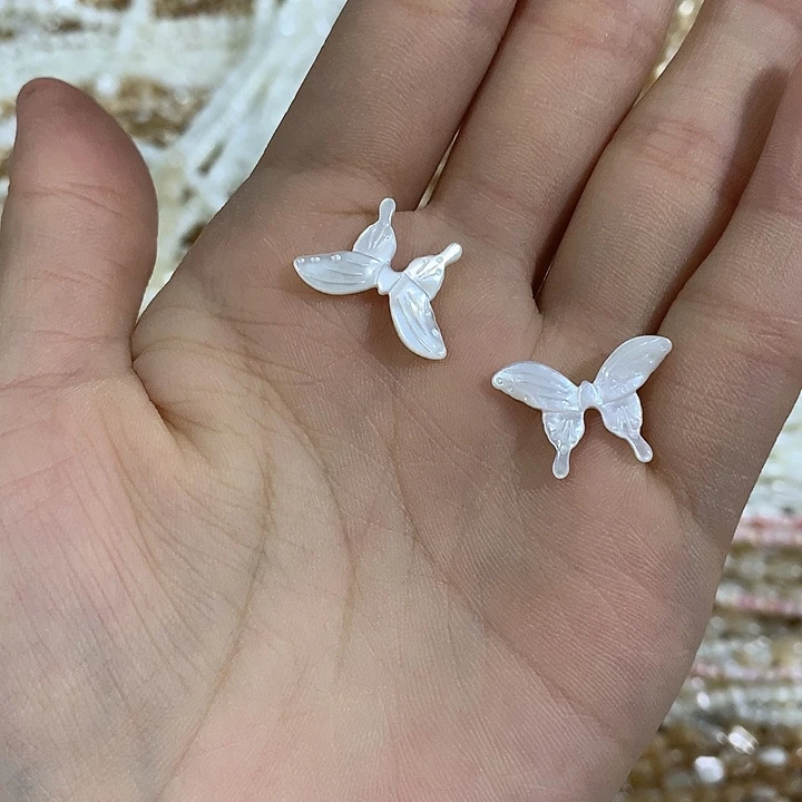 一个中号白蝶贝蝴蝶