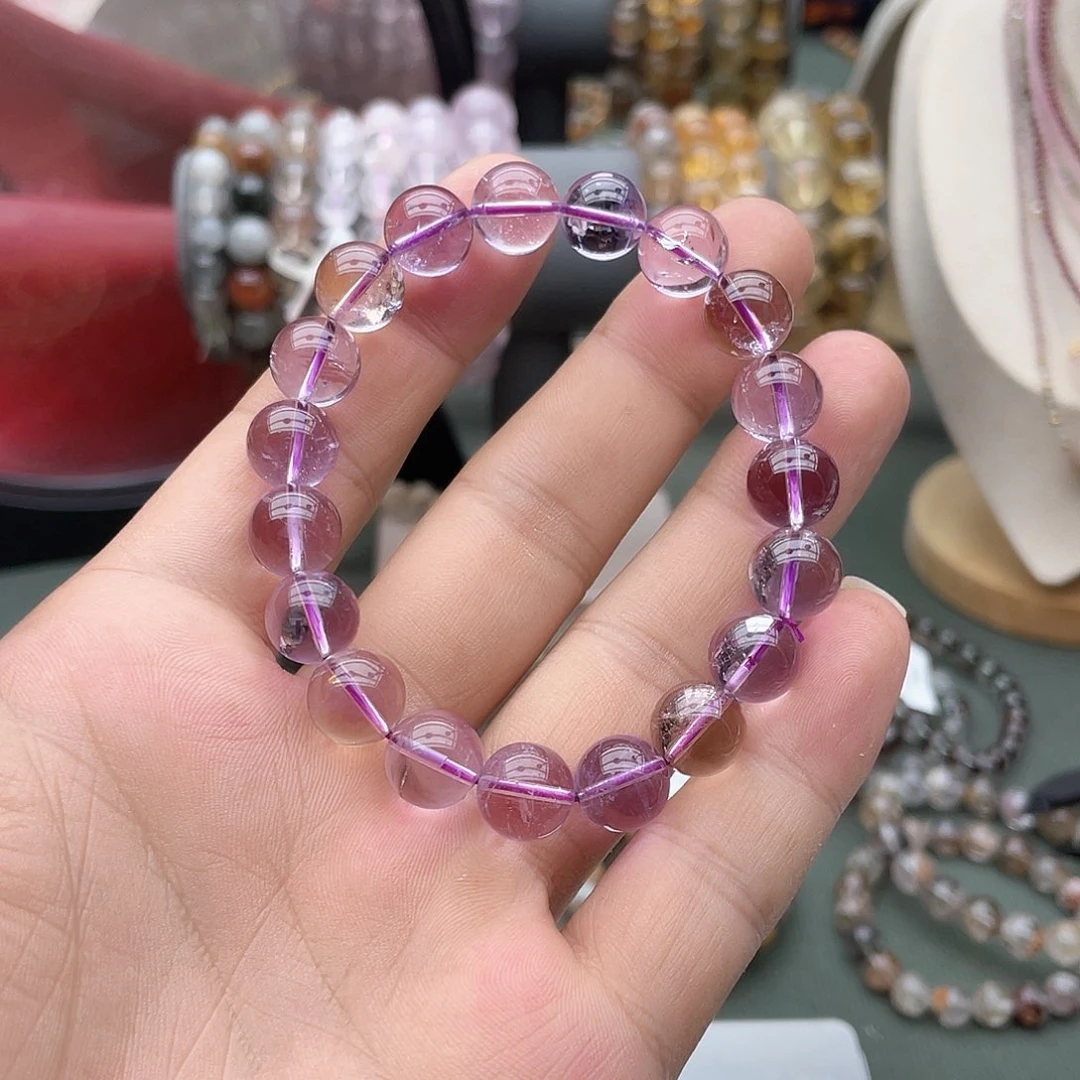 未镶嵌手链水晶卡10+紫黄晶