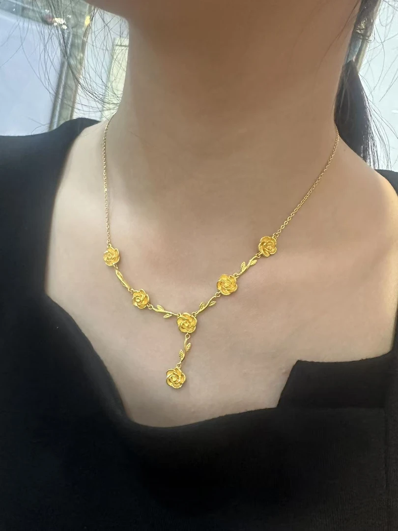 赛菲尔足金999.9玫瑰套链