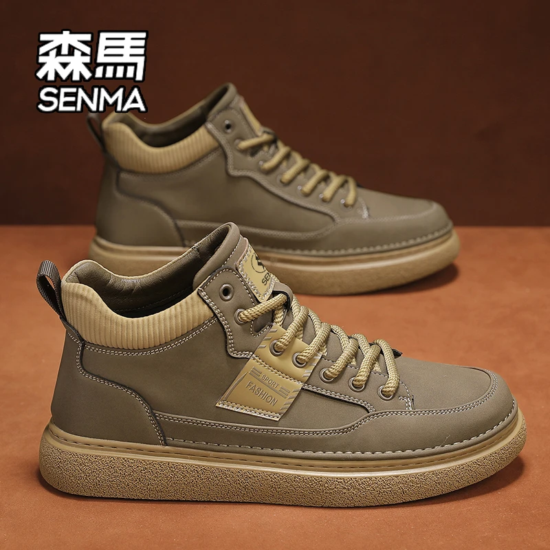 SENMA/森马高帮鞋2025冬季男鞋冬款厚底中帮轻便登山男士休闲鞋潮
