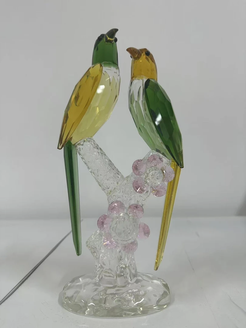 K9水晶双鹊报喜鸟摆件