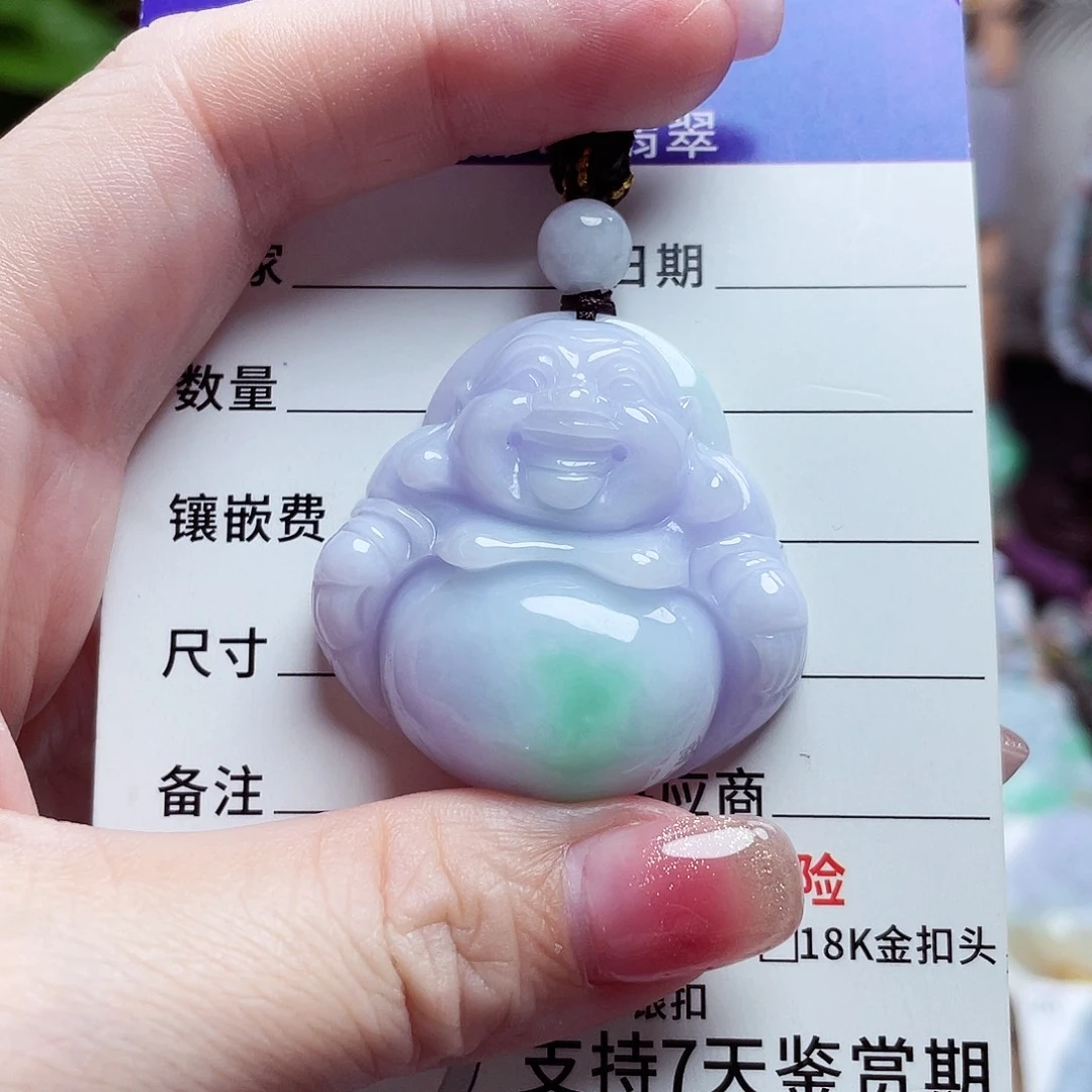 翡翠未镶嵌颈饰佛公22