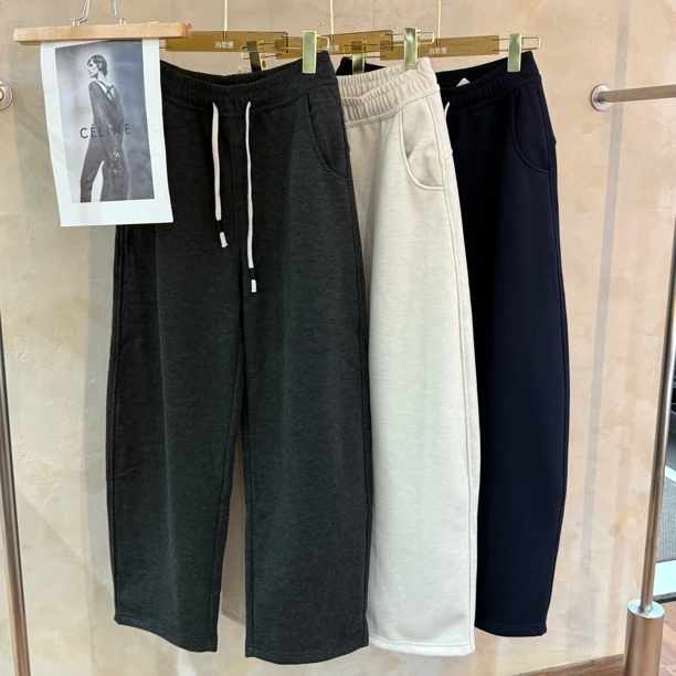 女士2566秋冬加绒加厚高腰显瘦弯刀休闲长裤丹姐推荐