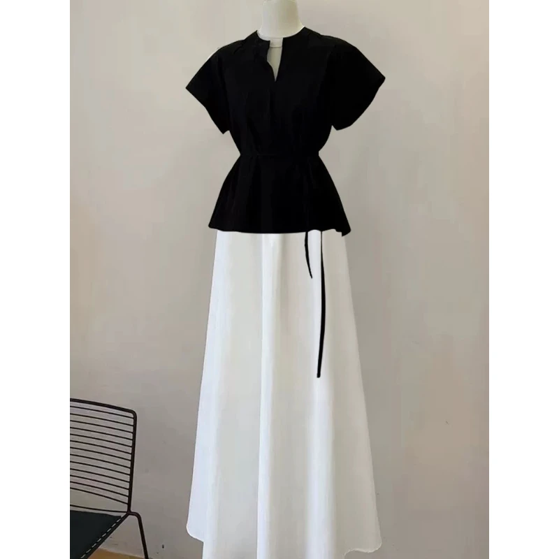 夏装搭配一整套新中式国风套装女高级感冷淡风盐系穿搭气质两件套