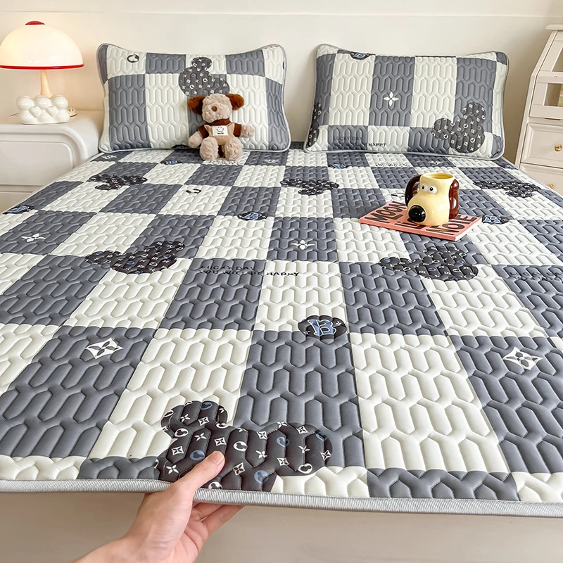 冰丝材质凉感夏季乳胶床单被单可水洗学生宿舍适用单双人搭配枕套