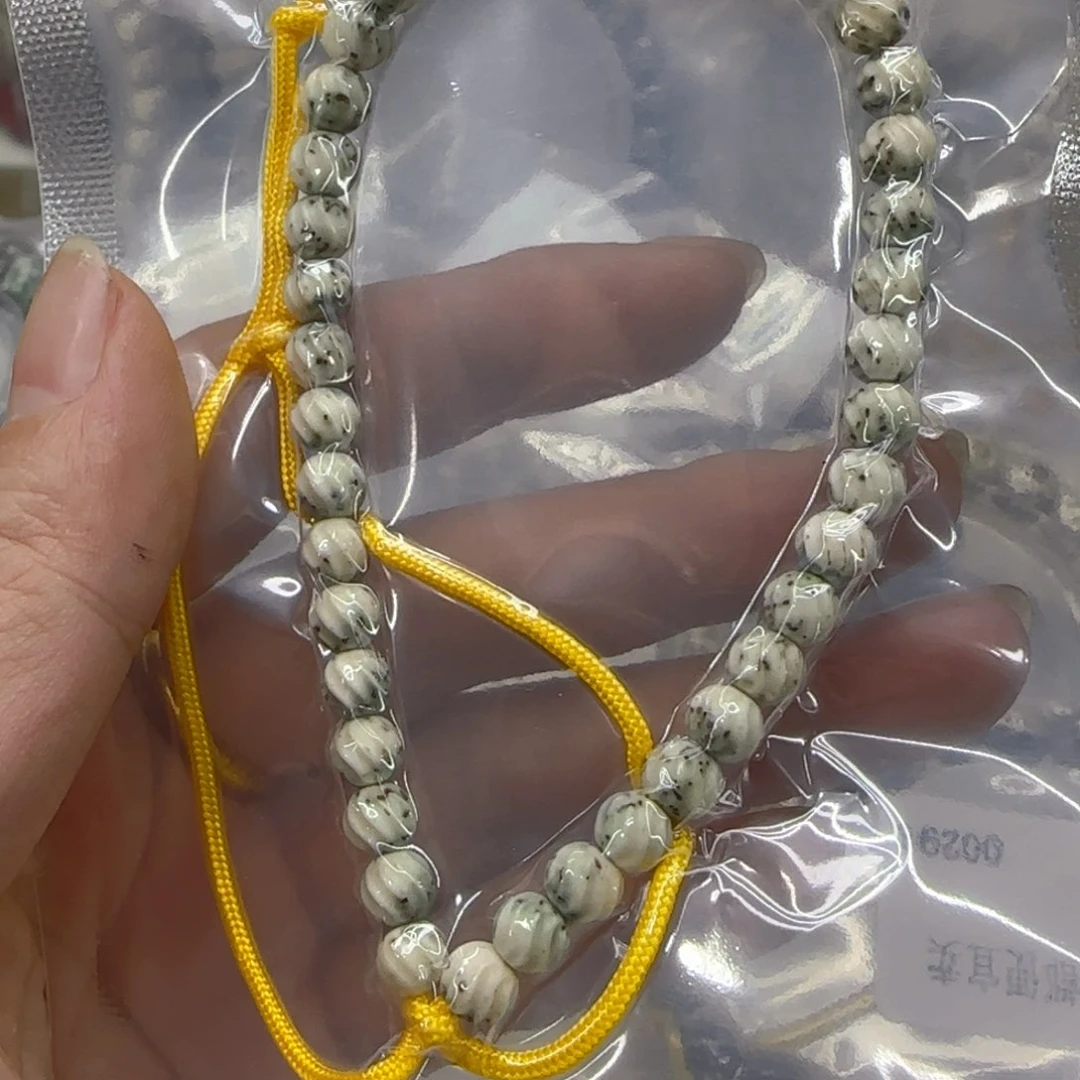 星月菩提手串168哈哈石玉星月菩提6圆手持拉丝