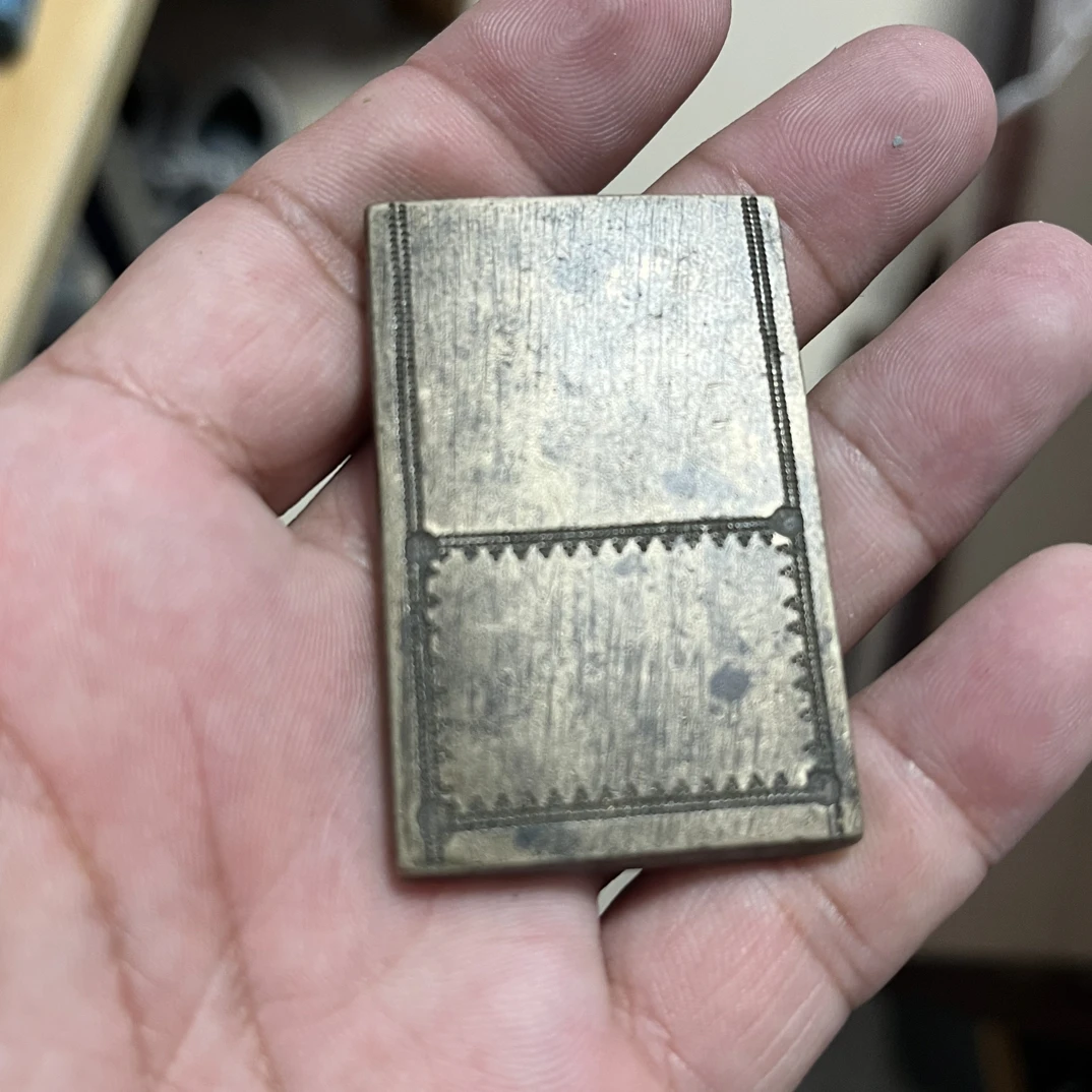 白铜厚重刻花印板