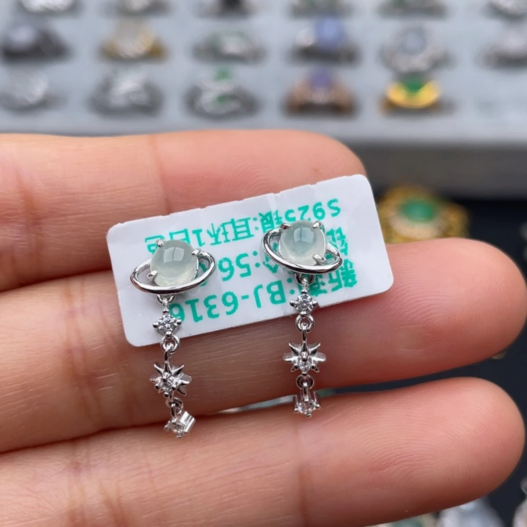 翡翠银S925镶嵌吊坠(不含链)