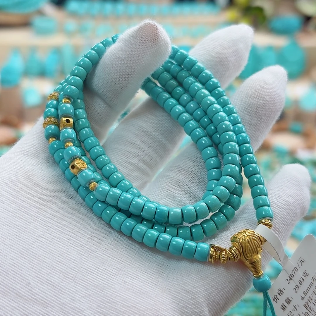 绿松石18K金镶嵌珠宝奇石