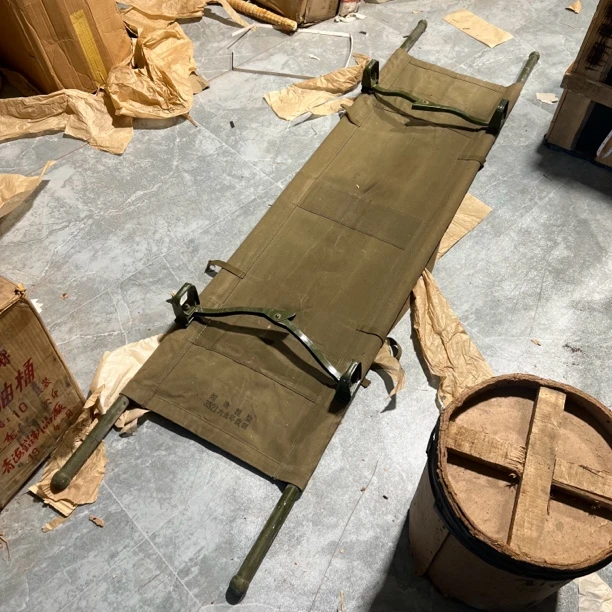 正品老帆布担架床露营装备全新库存