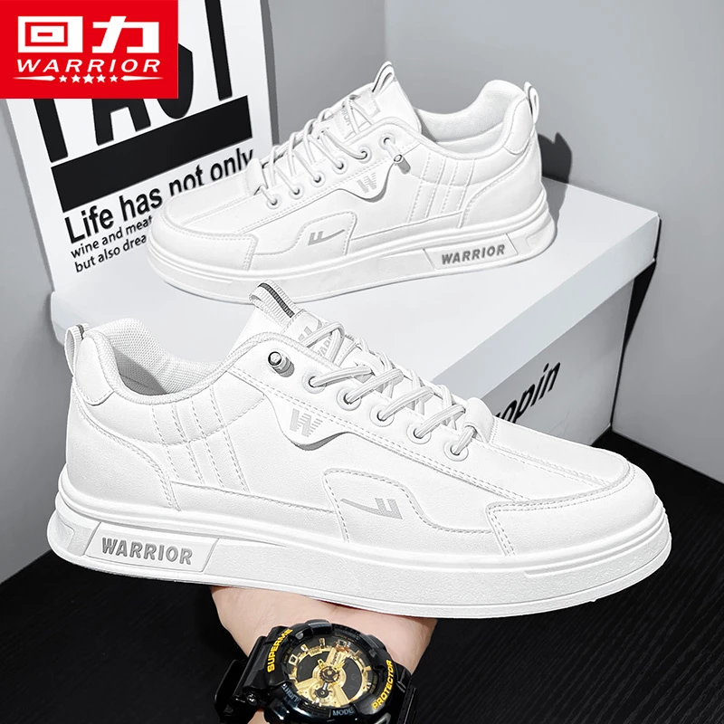 回力男鞋板鞋2025冬季男士百搭皮面潮流时尚增高休闲小白鞋子男款