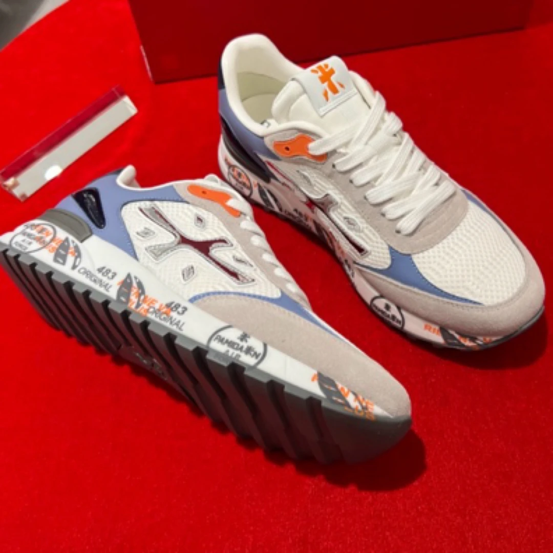 新品欧货高档斯丹sidan品牌男鞋2025新款百搭潮牌米字鞋男士拼色