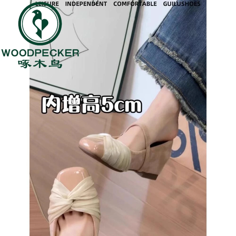 啄木鸟小个子内增高5cm玛丽珍鞋女2025春季新款法式甜美软底单鞋