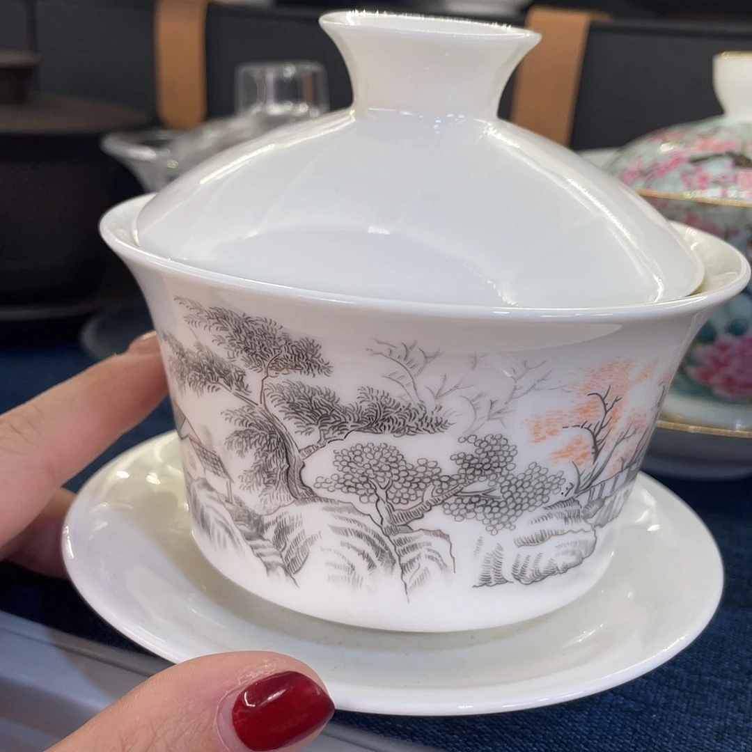 陶景德陶瓷盖碗茶具