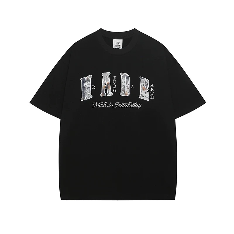 火烧蕾丝字母刺绣短袖3343