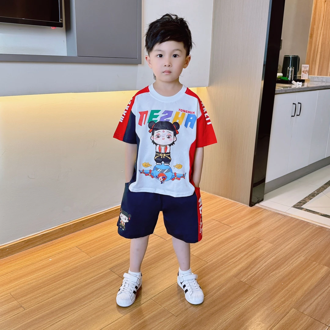 男女童夏季哪吒亮灯套装2025夏季新款