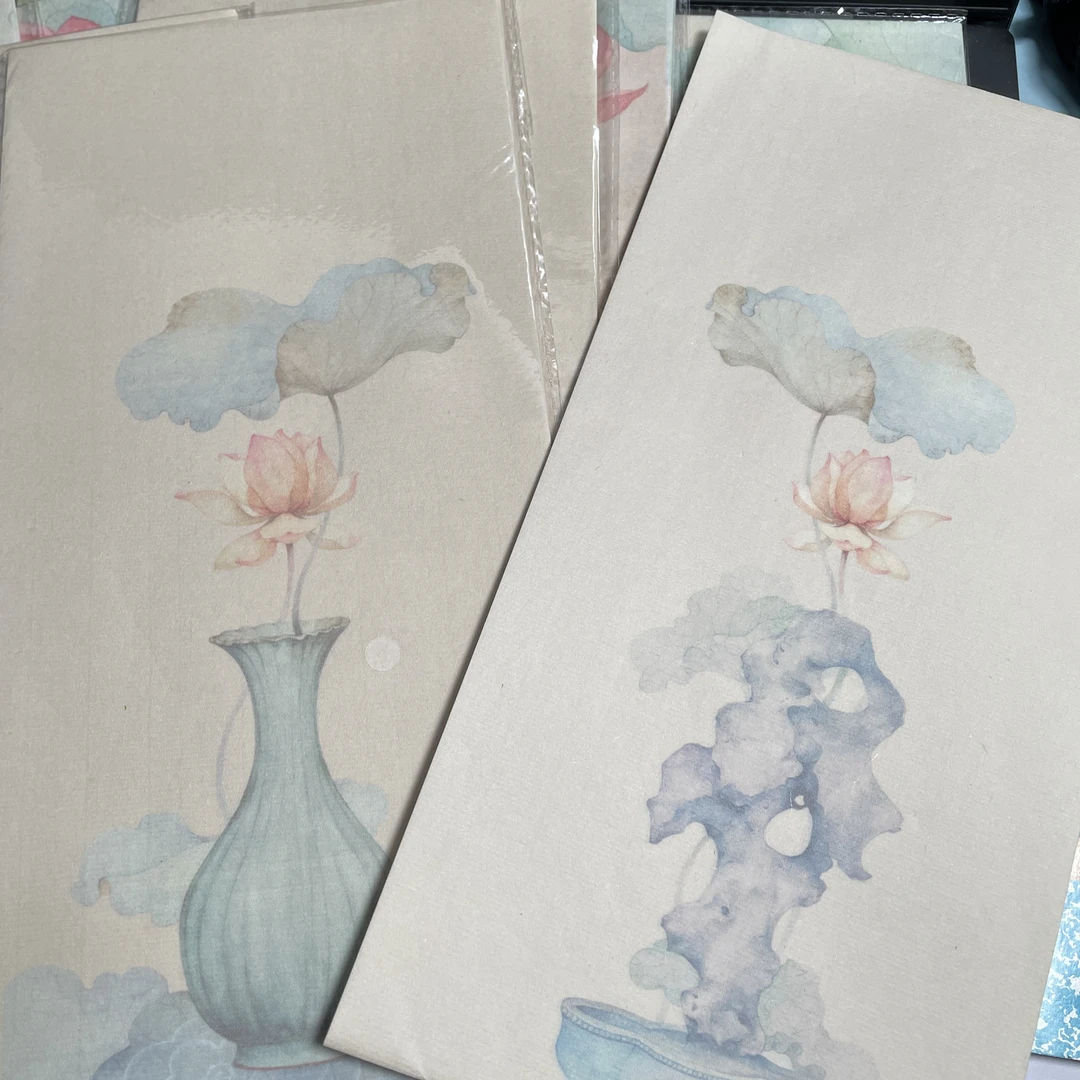 浮力！直播秒杀古风禅意初莲半生熟小楷宣纸书法作品纸